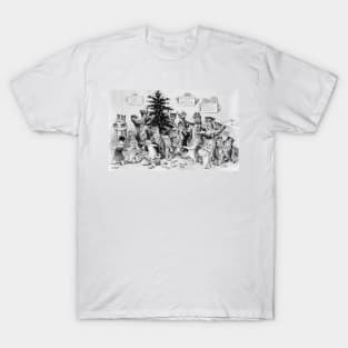 Cats at Christmas Louis Wain T-Shirt